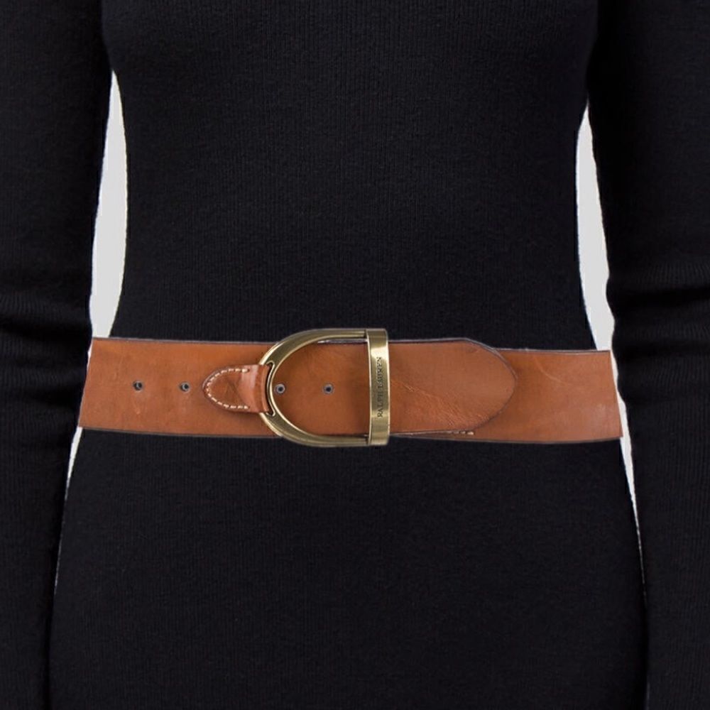 Ralph Lauren Brown Vachetta & Gold Tone Equestrian Stirrup Belt - Picture 14 of 16